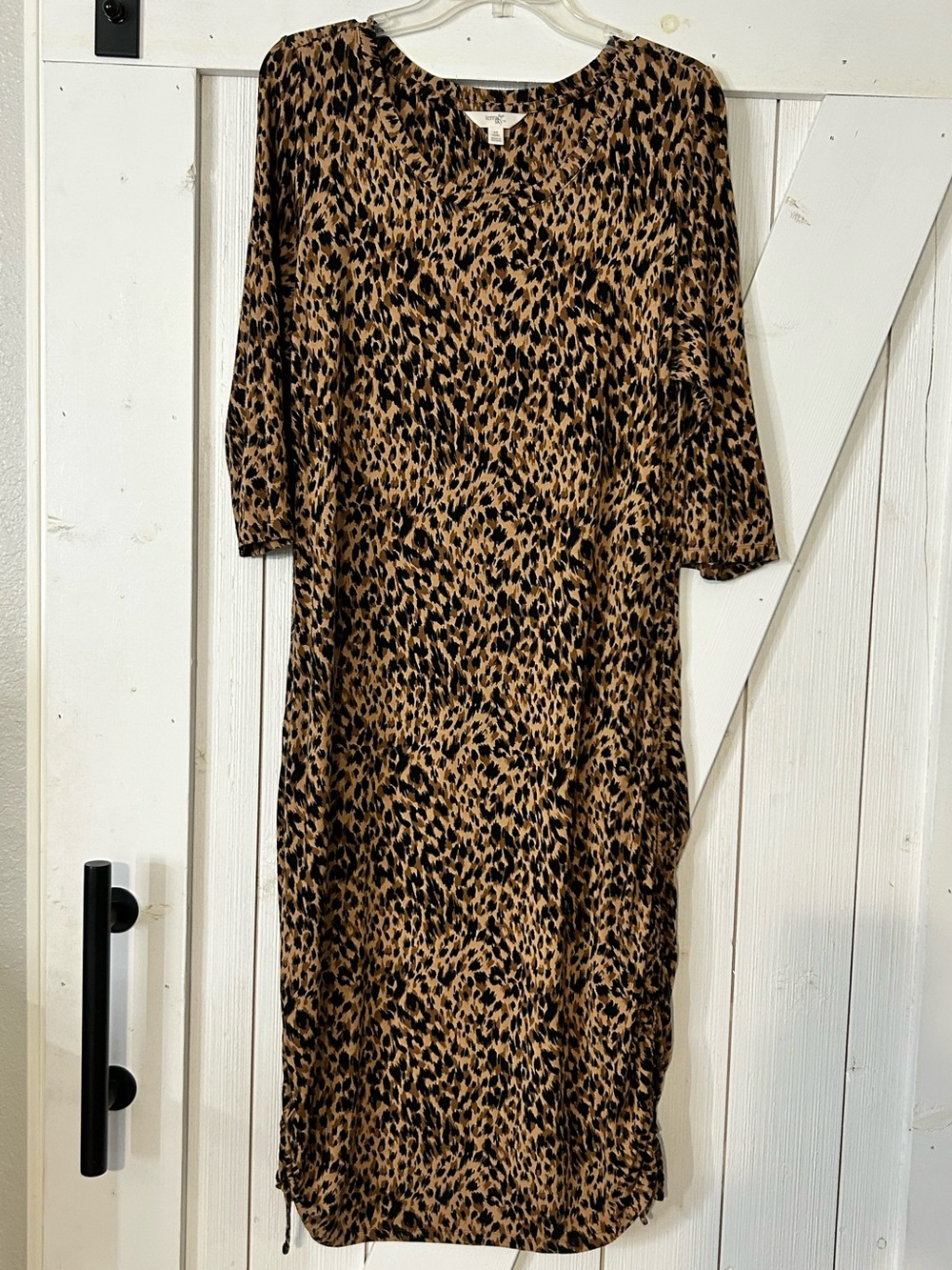 Terra & Sky Leopard Print Midi Dress